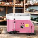 Pottery Wheel Pottery Forming Machine 25CM 350W Electric Pottery Wheel with Foot Pedal DIY Clay Tool Ceramic Machine Work Clay Art Craft (Pink)