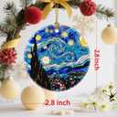 2 x Artistic Starry Night Christmas Ornaments: Christmas Tree Decorations & Holiday Ornaments  Holiday Presents, Gift Ideas for Friends, Coworker, Family, Art Lover, and Van Gogh Fan