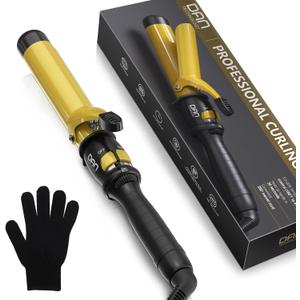 DAN Technology 1 Inch Large Barrel Curling Iron Wand for Loose Voluminous Waves, Tourmaline Ceramic Hair Curler with 180F430F Adjustable Temperature, Fast Heating, Dual Voltage, Auto Shut-Off