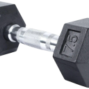 French Fitness Rubber Coated Hex Dumbbell 7.5 lbs - Double 