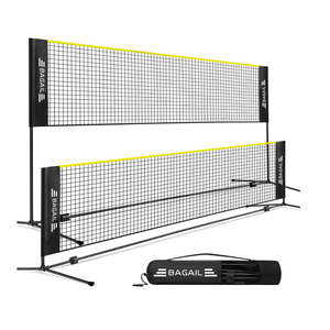 BAGAIL Badminton Net, Height Adjustable Kids Volleyball Net, Foldable Nylon Net 10 ft/14ft/17ft Wide, Tennis Net, Small Pickleball Net for Backyard Game and Indoor Outdoor Use, Easy Setup