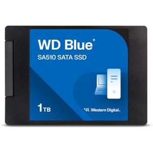 Western Digital 1TB WD Blue SA510 SATA Internal Solid State Drive SSD - SATA III 6 Gb/ s, 2.5"/ 7mm, Up to 560 MB/ s - WDS100T3B0A