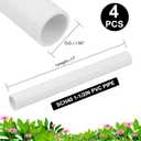 4Pcs 1-1/2 Inch PVC Pipe 17" Long White Sch40 Industrial PVC Pipes for Home DIY, Greenhouse, Garden, Farm, Workshop, Furniture Grade(1.50" x 17"L)