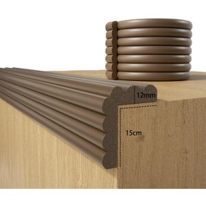 Baby Proofing Wall Corner Protector,Edge Guard Corner Protector,6.56ft Thinken Soft Corner Protectors Pre-Taped Soft Rubber Foam Edge Cushion for Furniture (Brown-L, 6.56Ft x 5.9" W x 0.47" Th)
