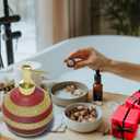 LUANT Bathroom Resin Lotion Soap Dispenser Pump- Perfect for Kitchen Countertops, Decorated for Chrismas, Red and Gold