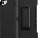 VTSOU iPhone SE 3rd & 2nd Gen Defender Case,  - Black, Rugged & Durable, with Port Protection, Includes Holster Clip Kickstand
