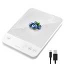 Etekcity Food Kitchen Scale, 22lb Digital Weight Scale Grams and Ounces Rechargeable Waterproof Tool for Weight Loss, Cooking, Baking, Meat, Bread, Large 0.05oz/1g Accuracy (Achromatic White)