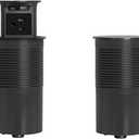 Pneumatic Pop Up Socket, Embedded Wireless Charging, Power Strip Kitchen Pop-Up Power Supply, Waterproof Splash Design,Black-A