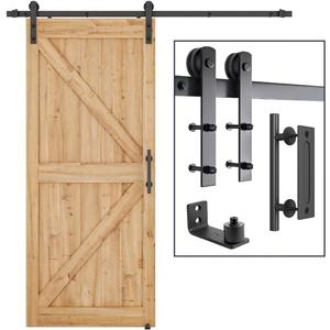 Amazon.com: SMARTSTANDARD 6.8 FT Heavy Duty Sturdy Sliding Barn Door Hardware Kit, Black, (Whole Set Includes 1x Pull Handle Set & 1x Floor Guide) Fit 36"-40" Wide Door Panel (I Shape Hanger) : Tools & Home Improvement