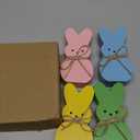 Gift Boutique 4 Easter Bunny Peeps Table Decorations Centerpieces Wooden Spring Shaped Peep Bunnies Rabbit Tiered Tray & Table Top Sign Decor for Mantle Home Wood Rustic Farmhouse Party Supplies