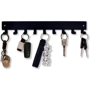 Key Holder for Wall Decorative, Metal Key Holder, Key Organizer for Wall Mount, Hanging Key Rack with 9 Hooks, Key Hooks for Hallway Entryway Office Kitchen Farmhouse (9 Hooks)