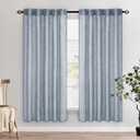 MIULEE Chambray Blue Linen Curtains 72 Inch Length 2 Panels for Bedroom Living Room, Soft Linen Textured Window Drapes Semi Sheer Light Filtering Back Tab Rod Pocket Farmhouse Modern Burlap Look Decor