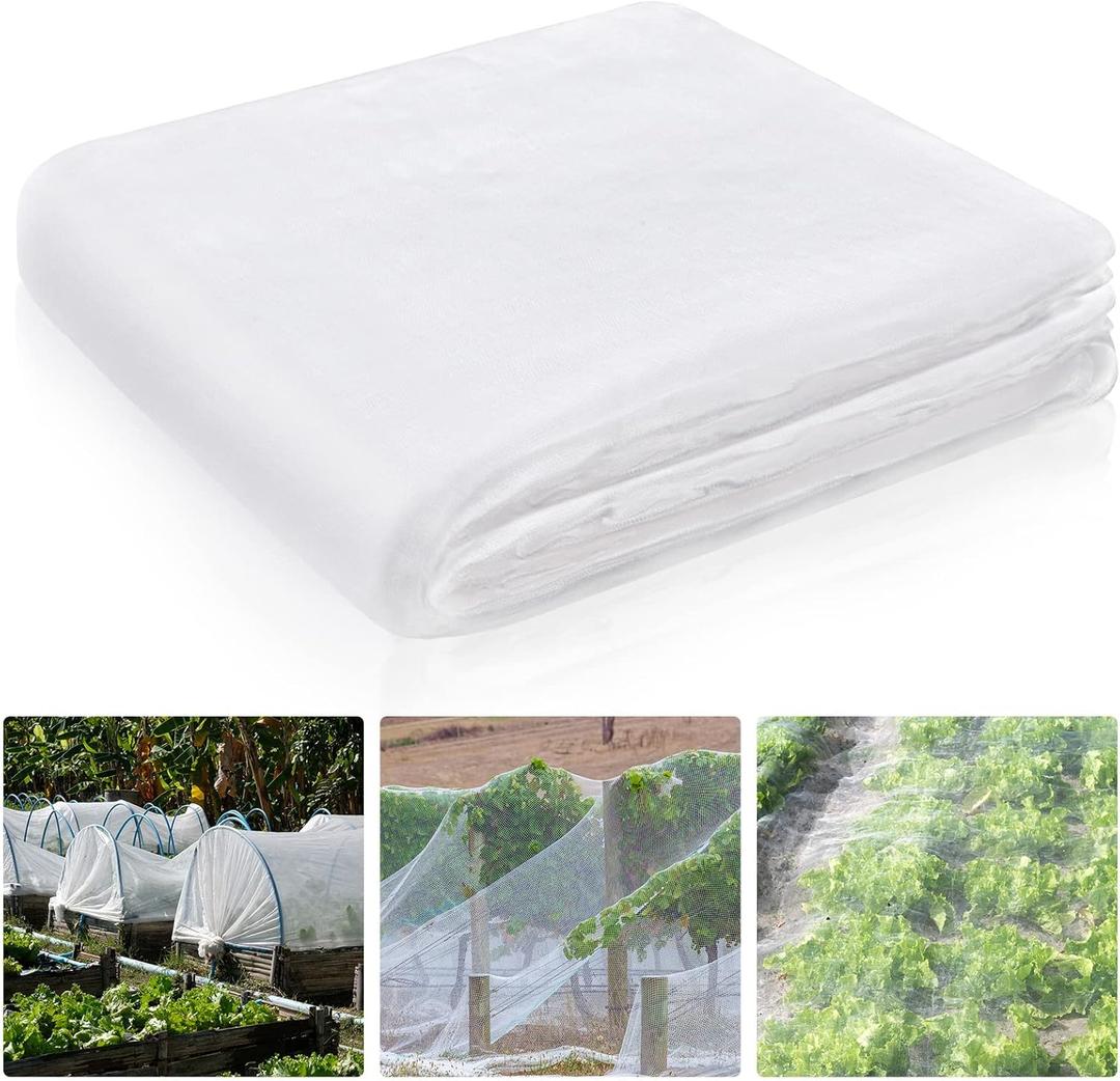 Hoolerry Mosquito Netting Ultra Fine Garden Netting Large Plant Covers Bird White Bug PE Mesh for Protecting Vegetable Fruits Flowers Tree Frost Animals(20 x 25 Ft)