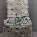 LJIE-House 12 Pack White Artificial Flower Wall Backdrop Panels 15 x 15 Inch White Rose Wedding Backdrop 3D Floral Wall for Party Baby Shower Bridal Wedding Background Decor