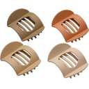 3 x 4 PCS Flat Claw Clips, Round Large Flat Hair Clips for Women,French Strong Hold Hair Barrettes for Thick Thin Hair(Matte)