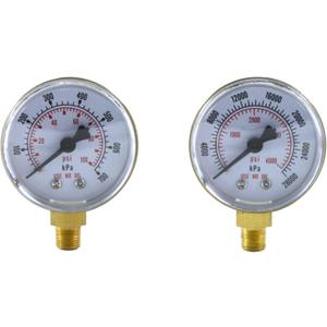 SA - Low and High Pressure Gauges for Oxygen Regulator 0-100 psi & 0-4000 psi - 2 inches - 1/8'' Thread - LDB SA - Low and High Pressure Gauges for Oxygen Regulator 0-100 psi & 0-4000 psi - 2 inches - 1/8'' Thread - LDB