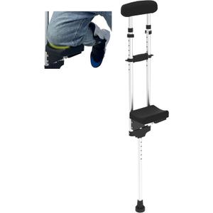 Pain Free Knee Crutch with Safety Kneepads, Ergonomic Knee Crutches with Support Platform for Enhanced Stability and Comfort, Smart Peg Leg Crutch for Single Leg Injuries