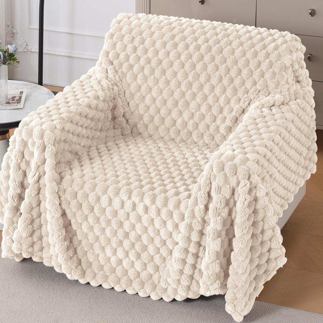 Luxury Premium Rabbit Wool Plush Fluffy Sofa Cover, Sofa Throw for 1 Seater Sofa, 35.4"x70.9"