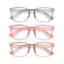 Blue Light Glasses for Woman Men | 99% Blue Light Blocking Glasses for Computer Gaming TV Phone Screen Square Frame | Anti Eyestrain & UV Glare Protection - 3 Pair