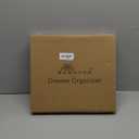 Homecor Kitchen Utensil Drawer Organizer, Large 22"x 19" Expandable Silverware Organizer with Removable Knife Block, Utensil Holder and Cutlery Tray, Kitchen Spatula Tools and Gadgets Storage, White