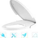 Bidet Seat for Toilet Elongated Non Electric, Dual Nozzle Bidet Toilet Seat with Adjustable Water Pressure, Easy Install PP Toilet Seat for Personal Hygiene and Bathroom Upgrade
