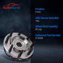 Autoround 515058 4WD Front Wheel Bearing and Hub Assembly Fit for 1999-2007 Chevy Silverado Suburban 1500 Avalanche 2500 Silverado 3500 HD, GMC Sierra Yukon XL 1500 2500 HD, Hummer H2, 8-Lug w/ABS