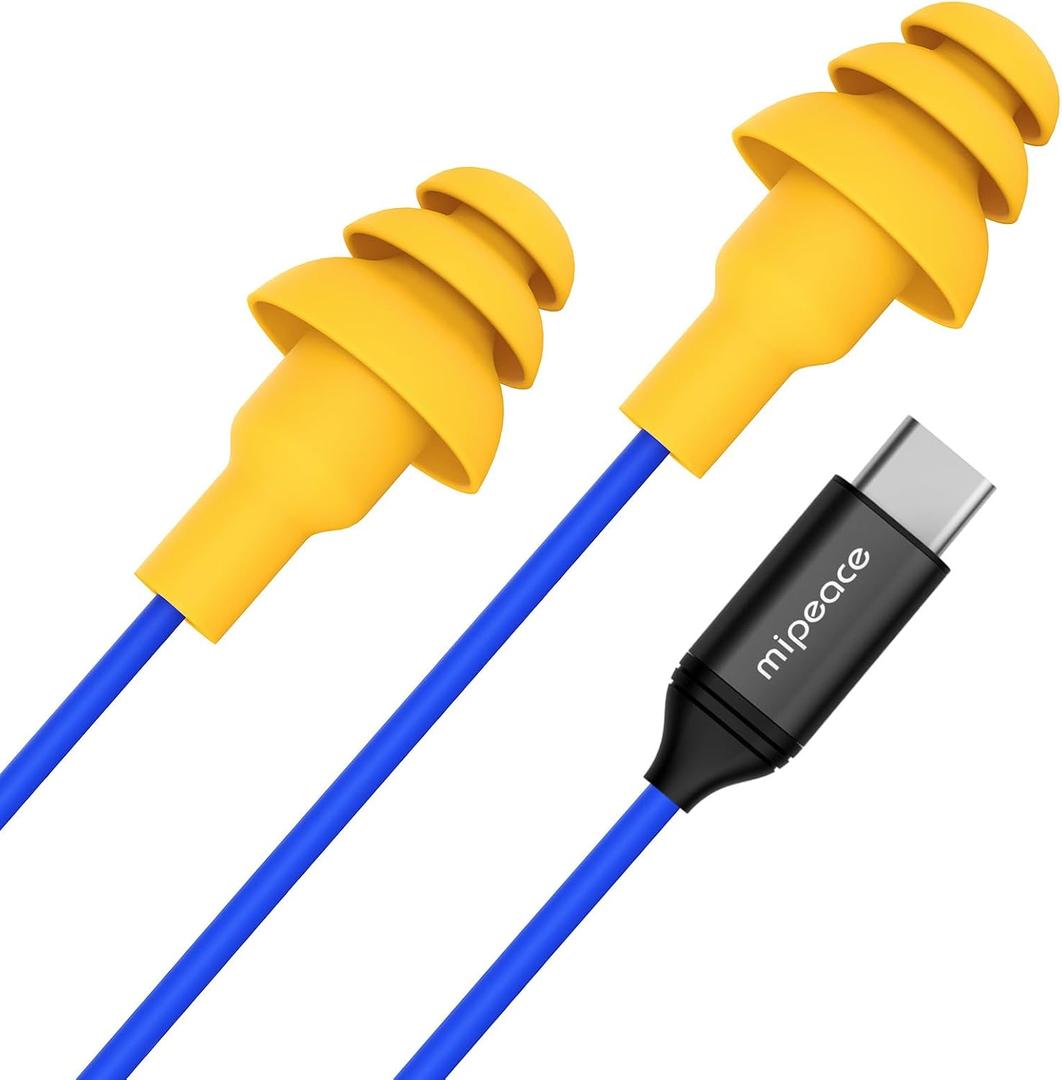 MIPEACE Ear Plug Headphones for Work, Work Earbuds USB Type C Headphones Earphones for Industrial Safety Construction(Without Mic & Control)