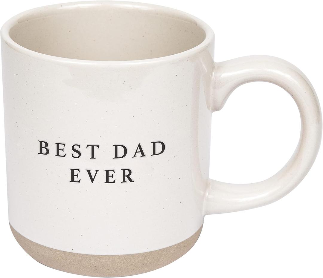 Sweet Water Decor Stoneware Coffee Mugs | Dad Mug | Novelty Coffee Mugs | Microwave & Dishwasher Safe | 14oz Tea Cup | Father's Day Gift (Best Dad Ever)
