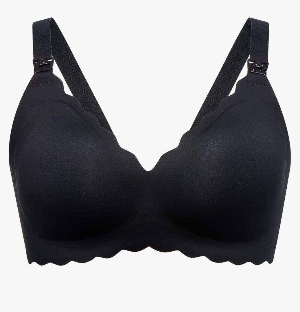 Momcozy Nursing Bras for Breastfeeding, Seamless Pregnancy Maternity Bra Wireless Classic Jelly Strip Support Nursing Bra Size 2XL