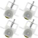 4-Pack Sliding Screen Door Rollers Replacements Hardware with Spring-Loaded Design, White Plastic Housing, Steel Ball Bearing, 1 inch Diameter Replaces B 691 and B 695 Used on Both Top and Bottom