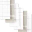 Martha Stewart Modern Waffle Kitchen Towel Set 6-Pack, Linen, 16"x28"