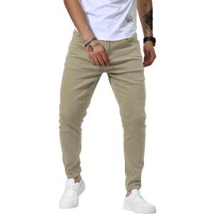 Woenzaia Mens Jeans Slim Fit Skinny Denim Stretch Tapered Jean Pants (28, #B Khaki)