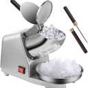 VIVOHOME Electric Ice Crusher Shaver Dual Blades Snow Cone Maker Machine Silver 173lbs/hr with Ice Pick for Home and Commercial Use (2 Blades - 173lbs/hr)