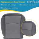 Priprilod Gray Cloth Driver & Passenger Side Bottom & Top Lean Back Replacement seat Cover Compatible with Dodge Ram 1500 2500 3500 4500 5500 2013 2014 2015 2016 2017 2018
