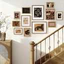 Egofine Picture Frame Set 12 Pack, Picture Frames Collage Wall Decor with Two 11x14, Two 8x10, Four 5x7, Four 4x6 for Wall and Tabletop, Made of Solid Wood, Covered by Plexiglass, Carbonized Brown