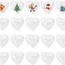 Clear Fillable Ornaments Balls Penta Angel 20Pcs Transparent Plastic Christmas Tree Decorative Hanging Balls for Micro Landscape Home Party Wedding Crafts Gift Decoration DIY (Heart, 5cm)