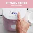 GreenLife Digital Rice Cooker, 2-Cups Uncooked/4-Cups Cooked, Removable Nonstick Ceramic PFAS-Free Pot, One-Touch Presets, Oats, Quinoa, Brown Rice, Auto Keep Warm, Fuzzy Logic Tech, 1.5QT, Pink