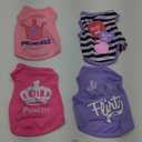 4 Pieces Dog Clothes for Small Dogs Girl Soft Puppy Shirt Cute Chihuahua Teacup Dog Clothes Female Dog Shirts Breathable Pet Clothing Pink Girl Doggie Clothes (XX-Small)