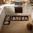 Artoid Mode Cute Ghost Boo Halloween Kitchen Mats Set of 2, Low-Profile Home Decor Kitchen Rugs for Floor - 17x29 and 17x47 Inch