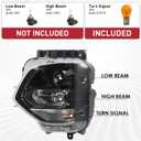 Halogen Projector Non-LED Headlight Assembly Compatible with 2019 2020 Hyundai Santa Fe SE/SEL Models Left Driver Side 92101-S2000 HY2502232