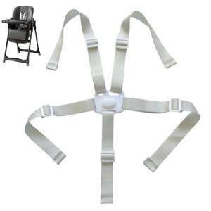 High Chair Straps Replacement,Universal 5 Point High Chair Harness Straps Adjustable Sturdy Safety Strap Belt (Grey)