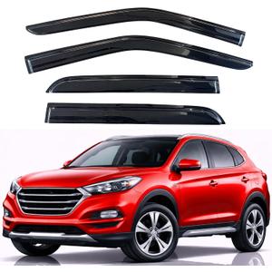 KPY Rain Guards Fit for 2010-2015 Hyundai Tucson, Out-Channel Window Visors Vent Wind Deflectors 4PC, Car Accessories for 10-15 Tucson