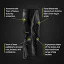 Storelli ExoShield Goalkeeper Pants, High-Impact Protection, Sweat-Wicking, Breathable Athletic Full Length Pants for Soccer & Heavy-Duty Sports, Black, Youth Large