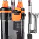 hygger External Hang-On-Back Canister Aquarium Filter,Quiet Fish Tank Filter with 3-Stage Filtration,Anti-Dry Burn Motor,Adjustable Flow,Oil Skimmer,Duckbill Nozzle,Shower Spray Bar (8W,40-60 Gal)