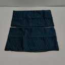 DEZENE 12x20 Teal Throw Pillow Cases: Pack of 2 Original Striped Velvet Rectangular Decorative Pillow Covers for Farmhouse Couch