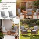 Geelin 4 Pack High Back Patio Chair Cushions for Outdoor, 44 x 21 x 5 Inch Tufted Seat and Back Pads with Ties, Thick Weather Resistant Cushions for Outdoor Furniture (Light Gray)