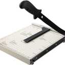 Paper Cutter for Cardstock Heavy Duty 12 inch, 12" Cut Length Guillotine Paper Trimmer for Cardstock Metal Base, for Home Office Classroom School (Pure White)