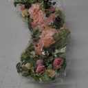 Ling's Moment Pink Blue Artificial Wedding Arch Flowers Kit Pack of 4, 2pcs Hanging Flower Arrangement 2pcs Chiffon Drapes Ceremony Reception Fake Rose Arbor Backdrop Floral Party Outdoor Decorations
