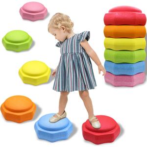 Stepping Stones for Kids 6 pcs EPP Balance Sensory Kids Stepping Stones for Toddlers 1-3 for Indoor Outdoor Activity Promoting Toddler's Balance and Coordination Skills