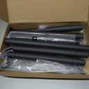 Closet Rod, 17 to 87 Inch Closet Rods 1.3 Inches Heavy Duty Closet Rod Adjustable Closet Rod Closet Rods for Hanging Clothes and Heavy Duty Clost Rod Bracket Closet Rod Support (Black)